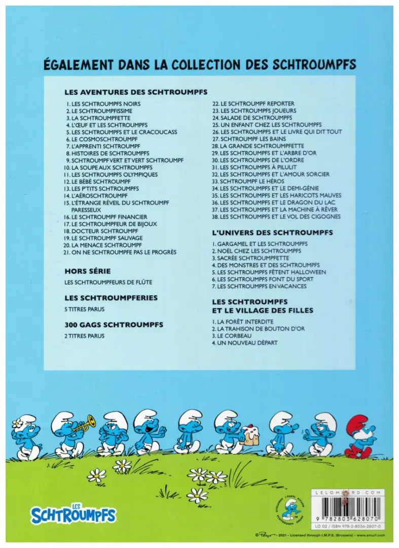 Verso de l'album Les Schtroumpfs Tome 29 Les Schtroumpfs et l'arbre d'or