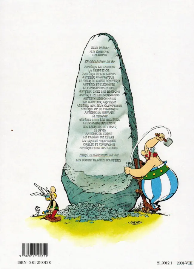 Verso de l'album Astérix Tome 12 Astérix aux jeux Olympiques