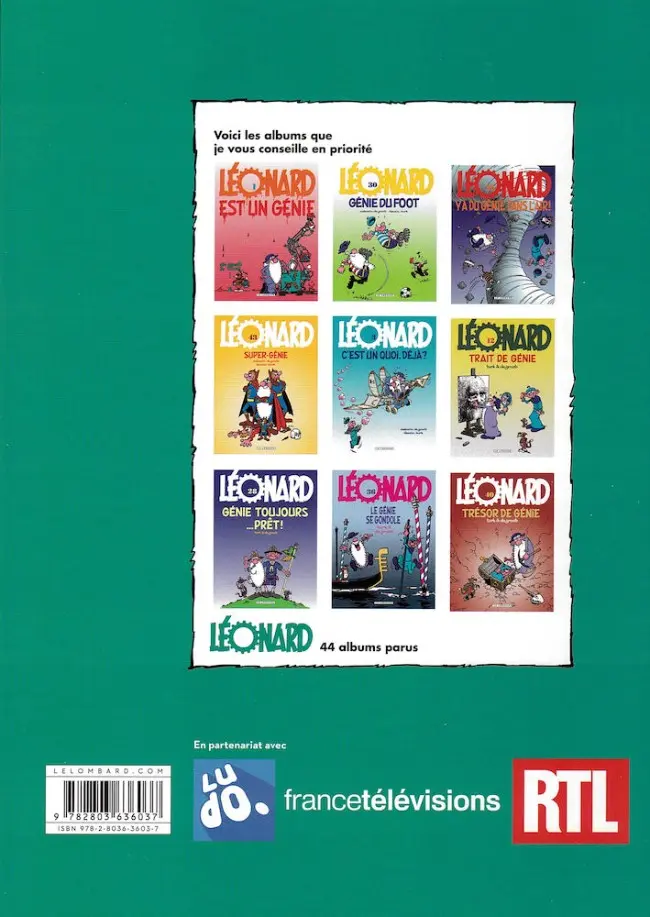Verso de l'album Léonard Tome 22 Cadeau de génie