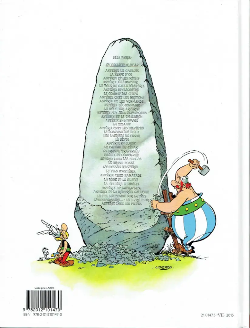 Verso de l'album Astérix Tome 15 La Zizanie