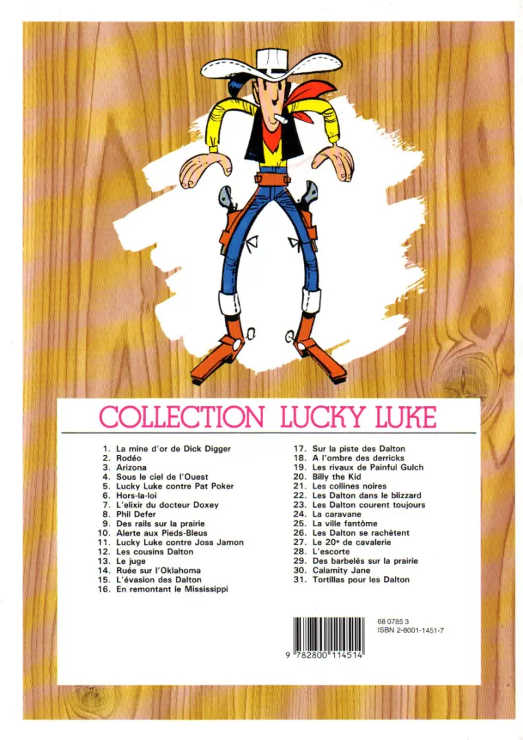 Verso de l'album Lucky Luke Tome 11 Lucky Luke contre Joss Jamon