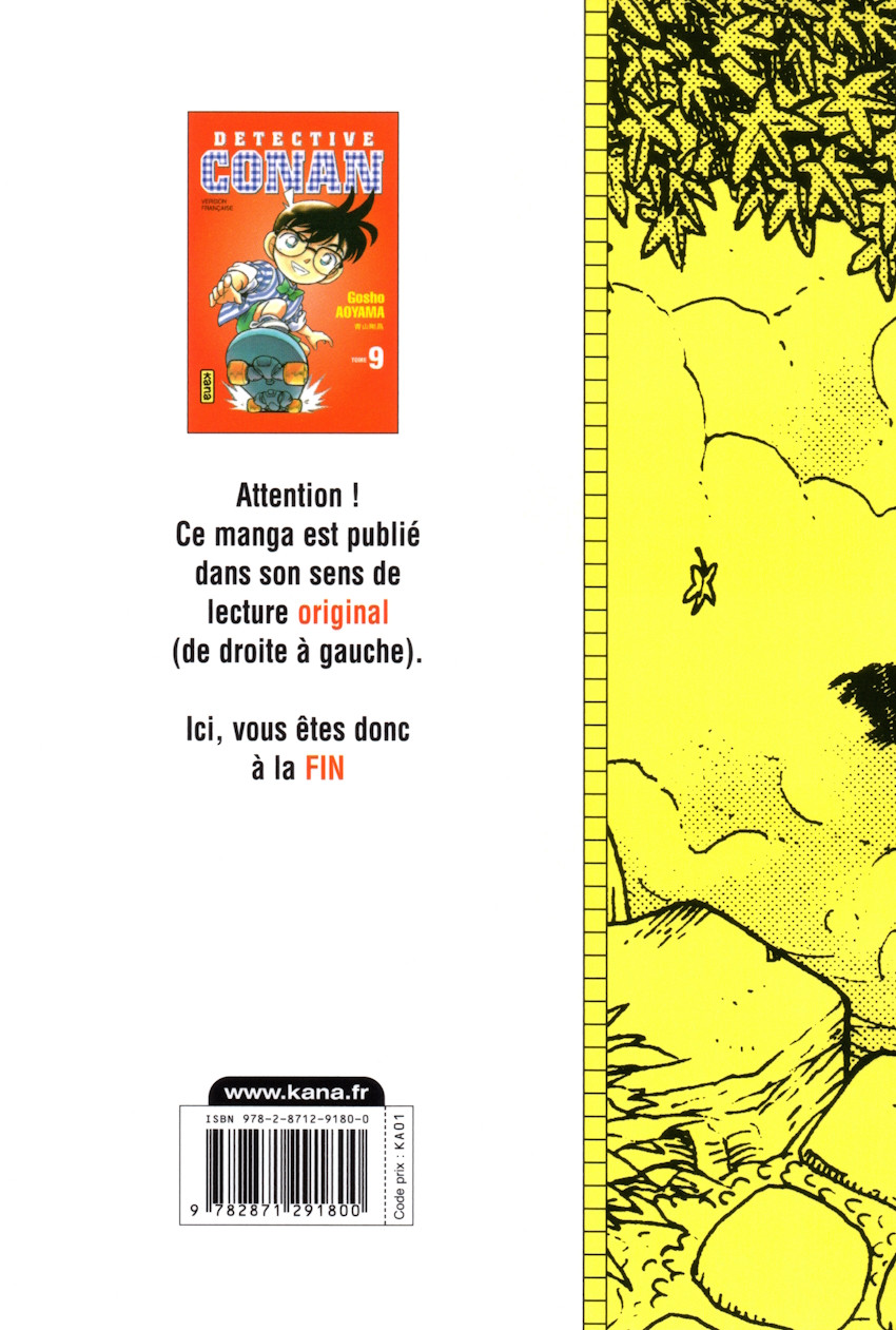 Verso de l'album Détective Conan Tome 9