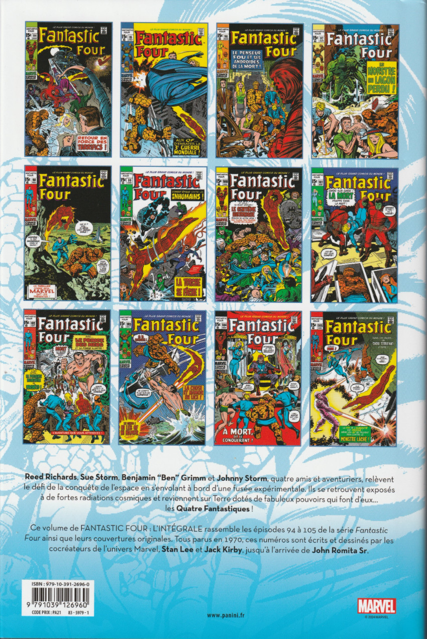 Verso de l'album Fantastic Four - L'intégrale Tome 9 1970