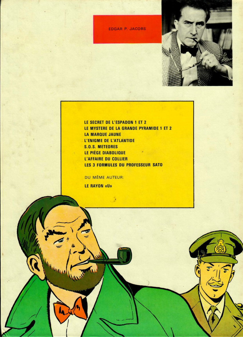 Verso de l'album Blake et Mortimer Tome 2 Le secret de l'espadon