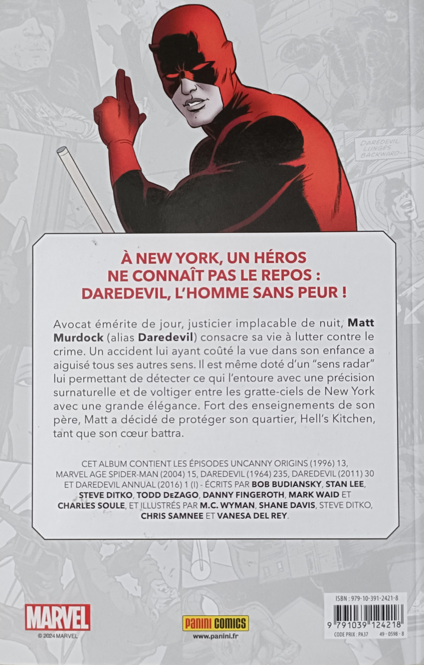 Verso de l'album Spider-man 8 Daredevil