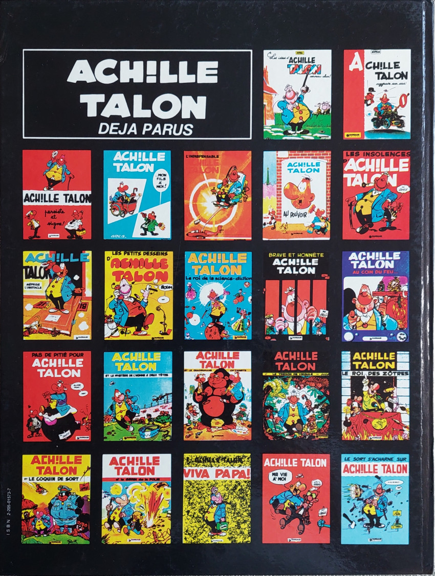Verso de l'album Achille Talon Tome 23 Achille Talon et la main du serpent