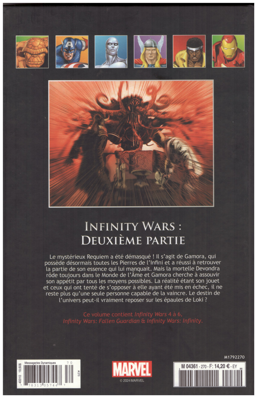 Verso de l'album Marvel Comics - La collection de référence Tome 280 Infinty Wars - Deuxième Partie