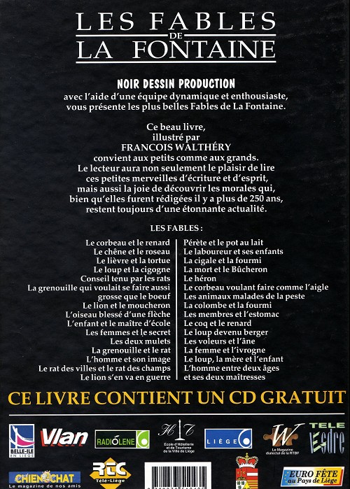 Verso de l'album Les fables de La Fontaine