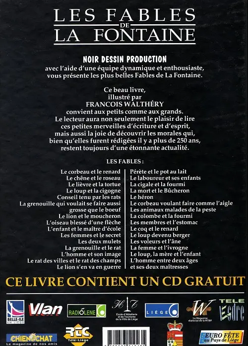 Verso de l'album Les fables de La Fontaine