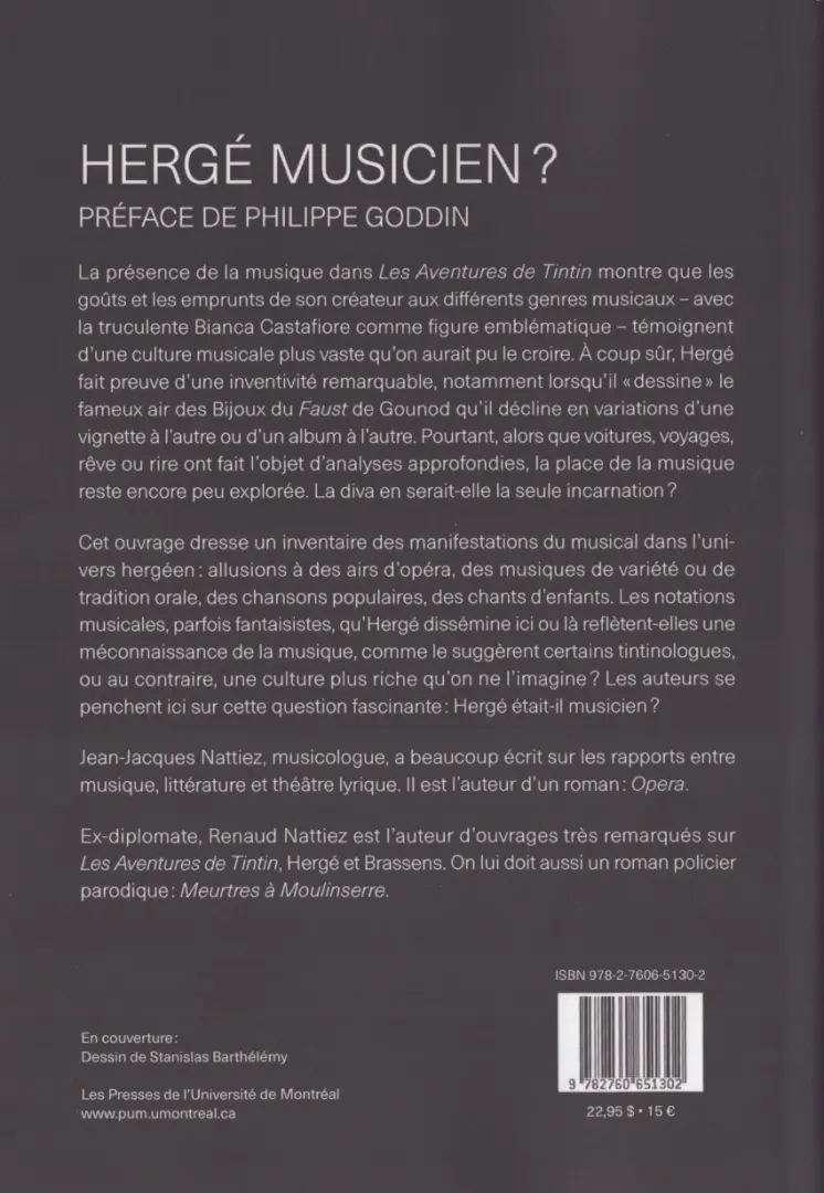 Verso de l'album Hergé musicien ?