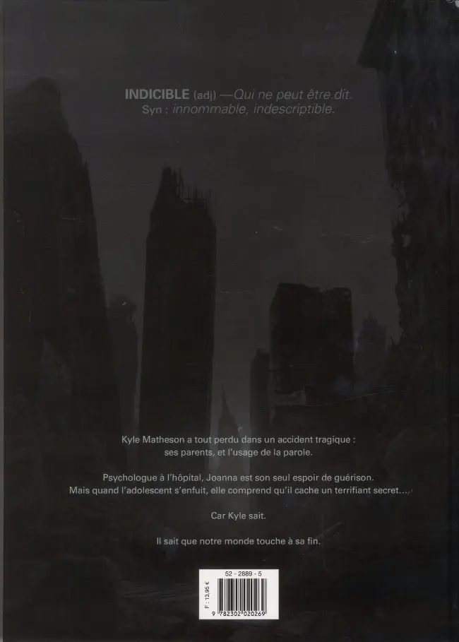 Verso de l'album Indicible Tome 1 Les dieux noirs