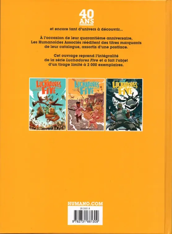 Verso de l'album Luchadores Five