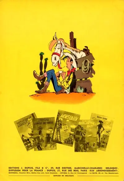 Verso de l'album Lucky Luke Tome 9 Des rails sur la prairie