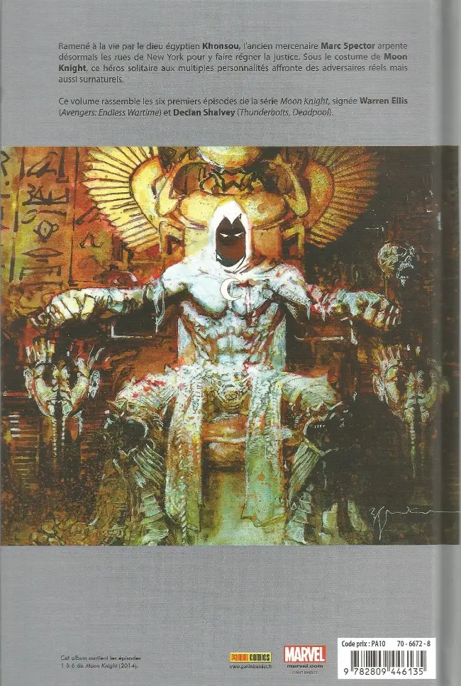 Verso de l'album Moon Knight Tome 1 Revenu d'entre les morts