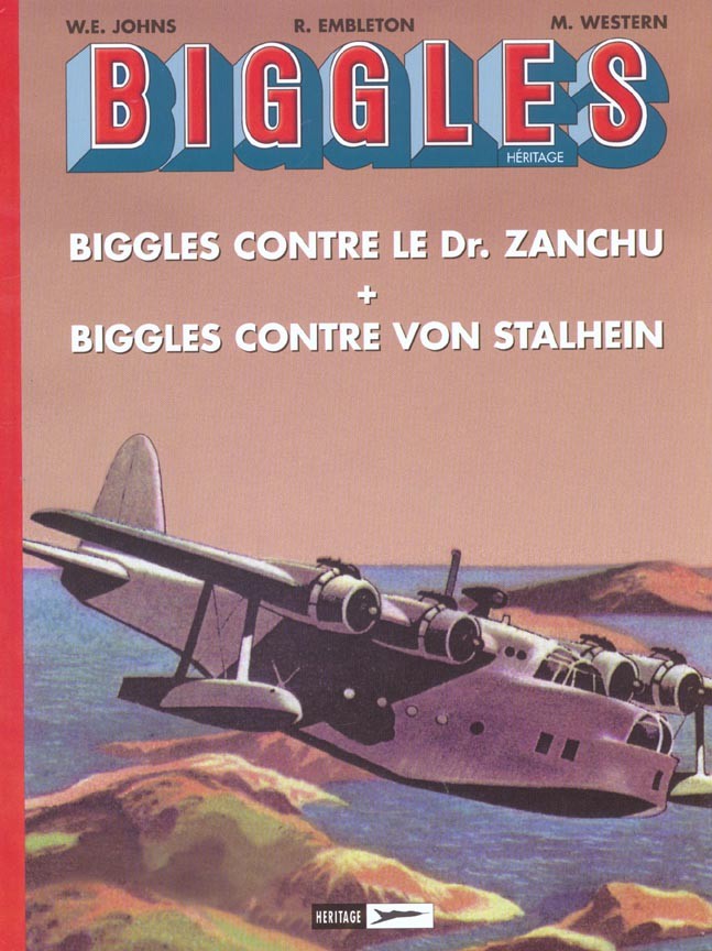 Couverture de l'album Biggles Tome 1 Biggles contre le Dr. Zanchu + Biggles contre von Stalhein