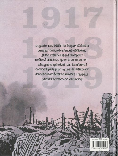 Verso de l'album Putain de guerre ! Tomes 4 à 6 1917-1918-1919