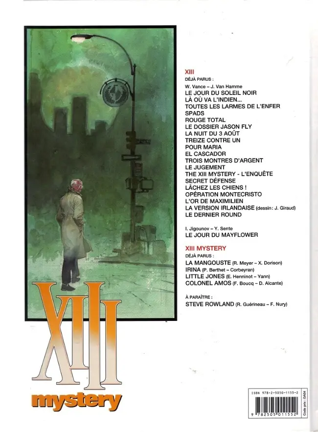 Verso de l'album XIII Mystery Tome 4 Colonel Amos