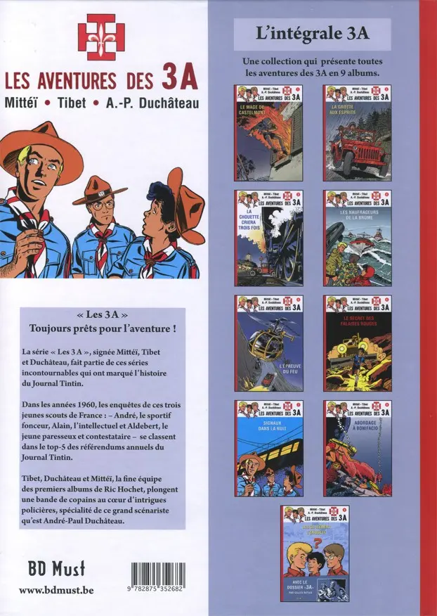 Verso de l'album Les aventures des 3 A Tome 3 Le secret des falaises rouges