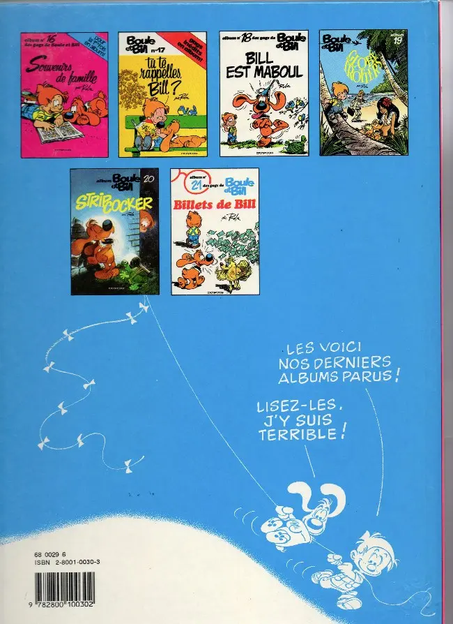 Verso de l'album Boule & Bill Tome 1 60 gags de Boule et Bill