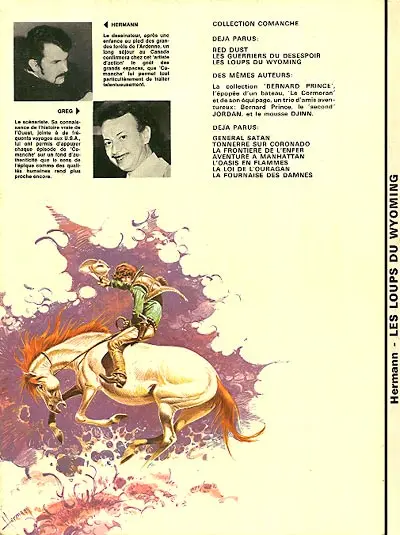 Verso de l'album Comanche Tome 3 Les loups du Wyoming