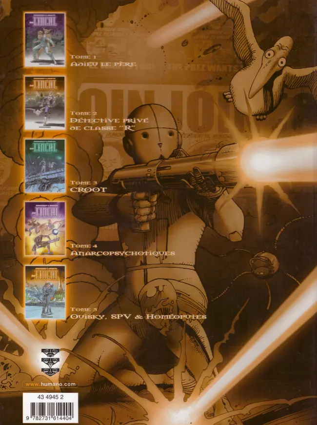 Verso de l'album Avant l'Incal Tome 5 Ouisky, SPV & homéoputes