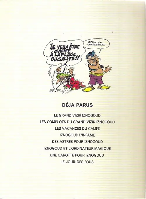 Verso de l'album Iznogoud Tome 5 Des astres pour Iznogoud