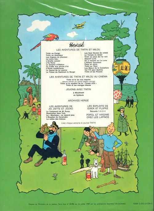 Verso de l'album Les Aventures de Jo, Zette et Jocko Tome 4 Le Rayon du Mystère 2e épisode, L'éruption du Karamako