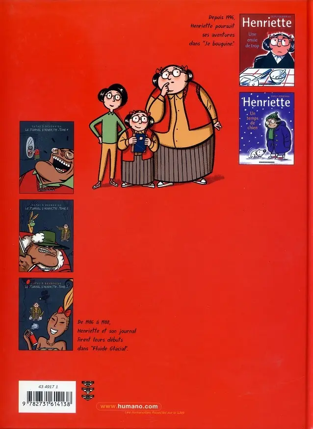Verso de l'album Le Journal d'Henriette Tome 1