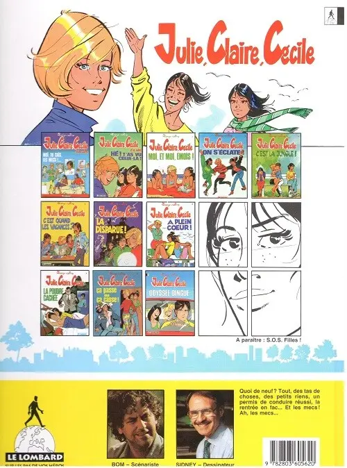 Verso de l'album Julie, Claire, Cécile Tome 1 Moi, tu sais, les mecs !...