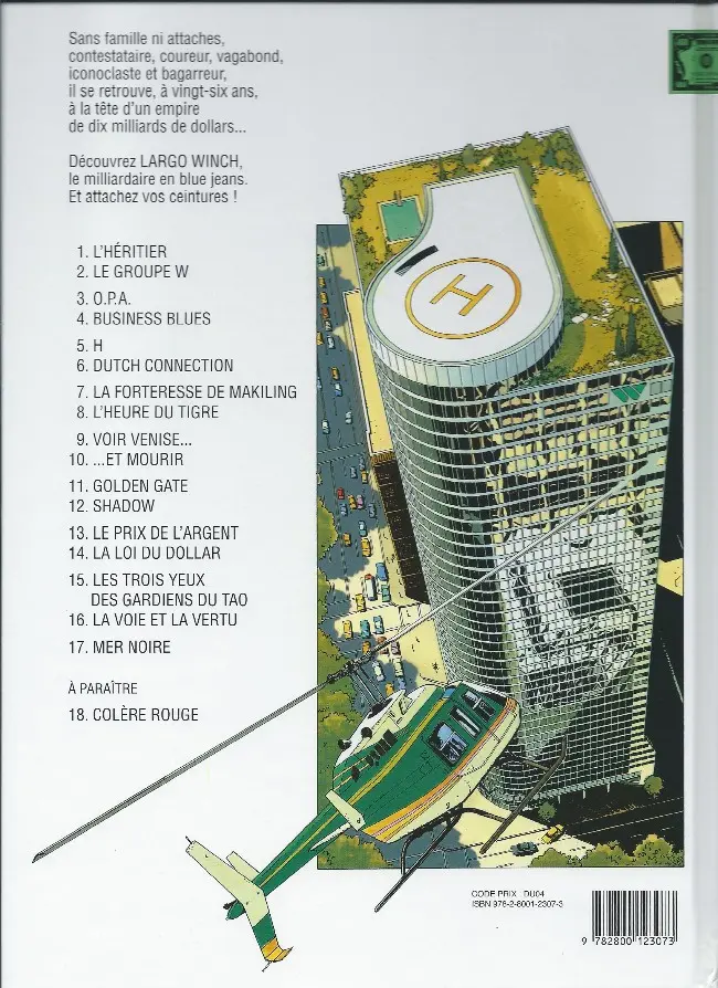 Verso de l'album Largo Winch Tome 7 La forteresse de Makiling