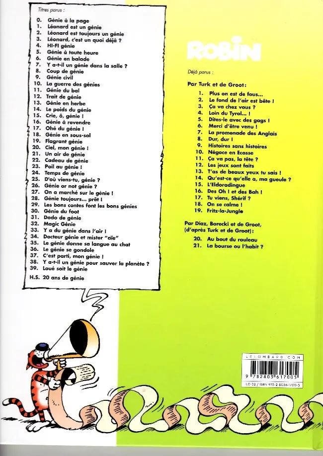 Verso de l'album Léonard Tome 2 Léonard est toujours un génie !