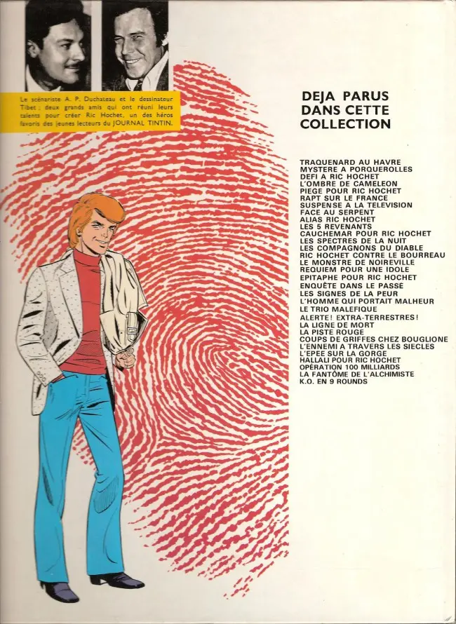 Verso de l'album Ric Hochet Tome 9 Alias Ric Hochet