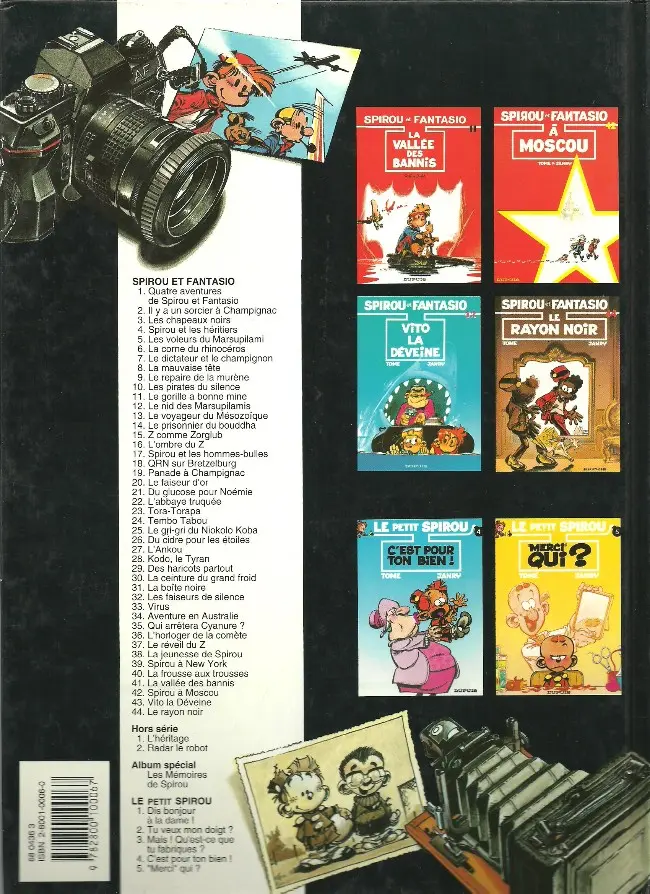 Verso de l'album Spirou et Fantasio Tome 4 Spirou et les héritiers