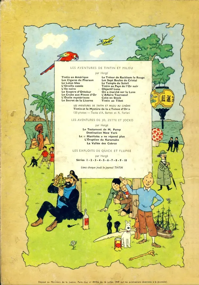 Verso de l'album Tintin Tome 6 L'oreille cassée