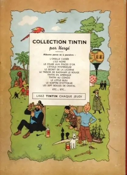 Verso de l'album Tintin Tome 9 Le crabe aux pinces d'or