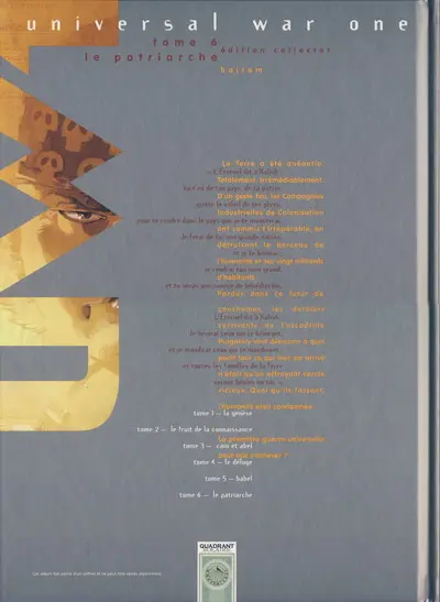 Verso de l'album Universal War One Tome 6 Le patriarche