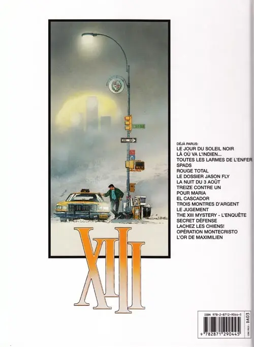 Verso de l'album XIII Tome 5 Rouge total