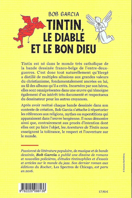 Verso de l'album Tintin, le Diable et le Bon Dieu