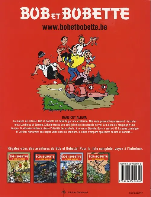 Verso de l'album Bob et Bobette Tome 316 Crimsonia