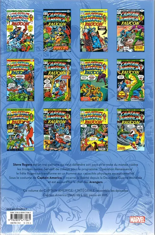 Verso de l'album Captain America - L'intégrale Tome 9 1975