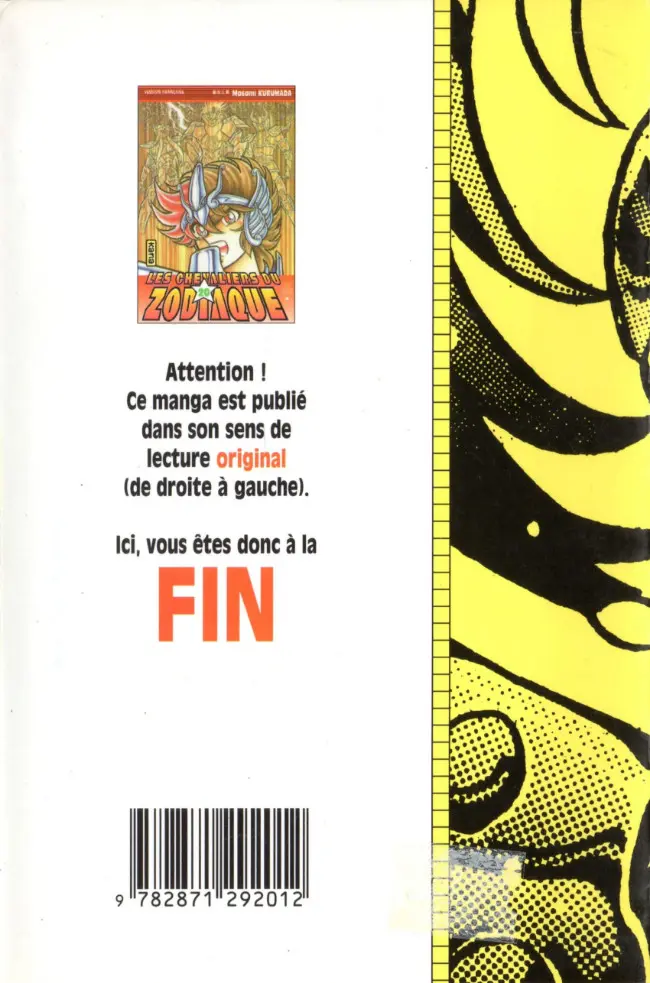 Verso de l'album Saint Seiya - Les Chevaliers du Zodiaque 20 Un combat à mort ! Les 12 Maisons
