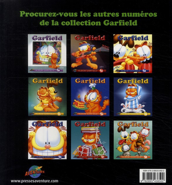 Verso de l'album Garfield #39