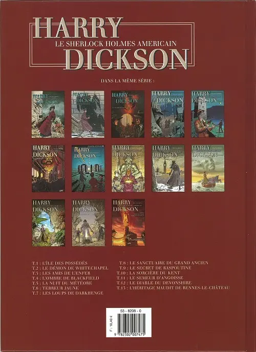 Verso de l'album Harry Dickson Tome 13 L'héritage maudit de Rennes-le-Château
