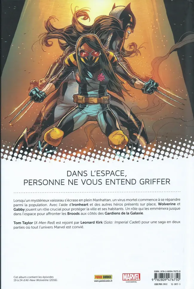 Verso de l'album All-New Wolverine Tome 4 Immunisée