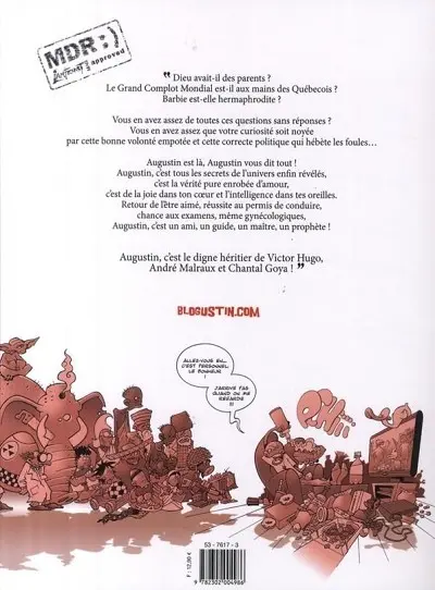 Verso de l'album Le Blogustin de Augustin Tome 1 Ceci n'est pas un ouvrage pour la jeunesse