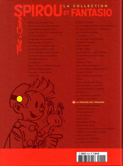 Verso de l'album Spirou et Fantasio La collection Tome 42 La frousse aux trousses
