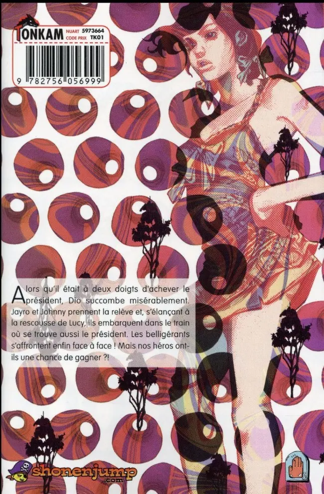 Verso de l'album Jojo's Bizarre Adventure : Steel Ball Run Vol. 20 (Love Train - L'unification des mondes)