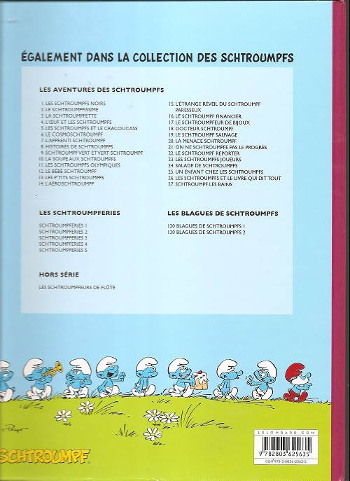 Verso de l'album Les Schtroumpfs Tome 22 Le schtroumpf reporter