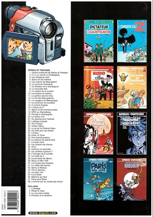 Verso de l'album Spirou et Fantasio Tome 20 Le faiseur d'or