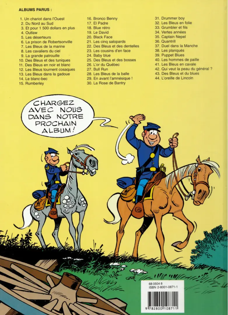 Verso de l'album Les Tuniques Bleues Tome 14 Le blanc-bec
